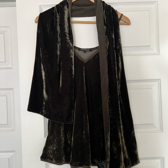 Luisa cerano velvet top+scarf - Picture 3 of 5